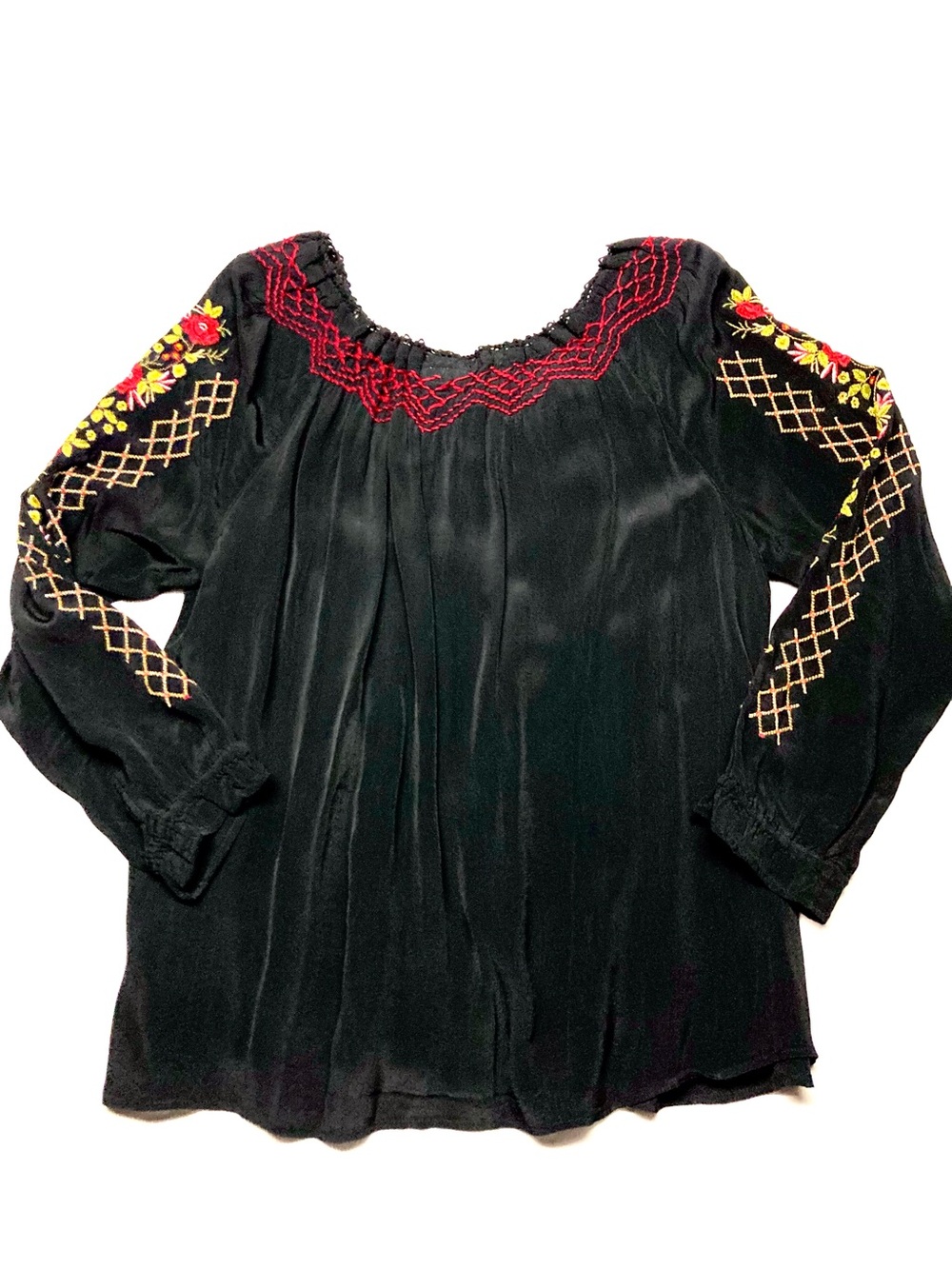 EUC J. Jill Bohemian Tasseled Floral Tunic - Picture 9 of 10
